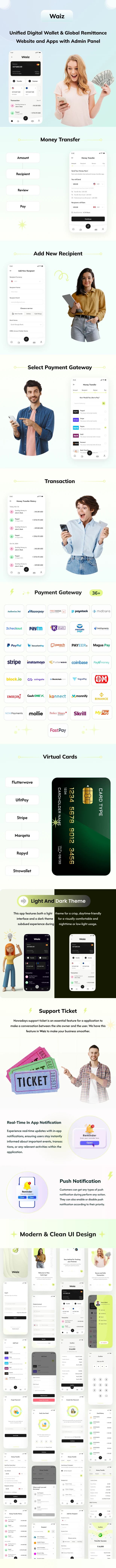 Waiz - Digital Wallet and Remittance App and Website with Admin Panel - 3