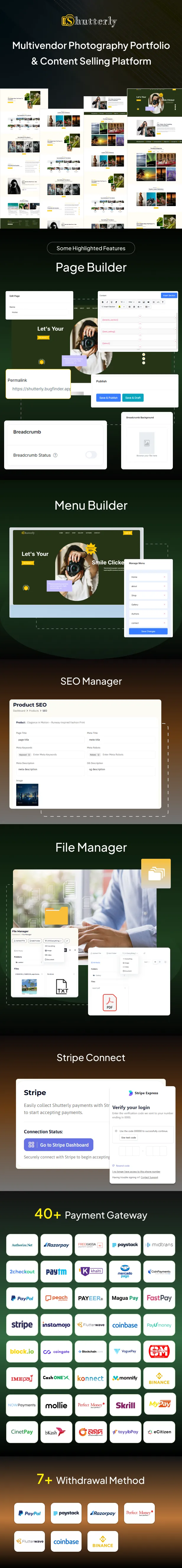Shutterly – Multi-Vendor Photographer Portfolio and Stock Photo Marketplace